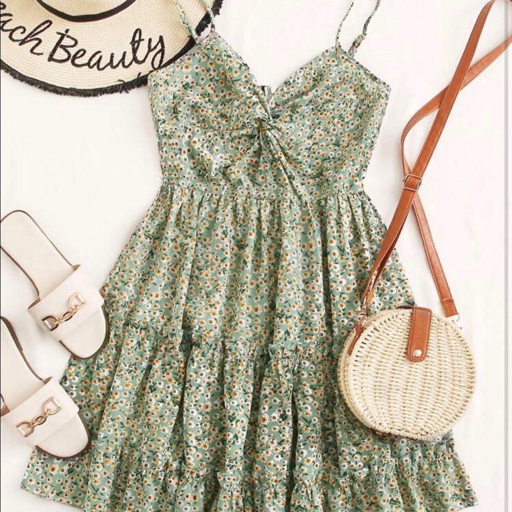 Green Floral Dress